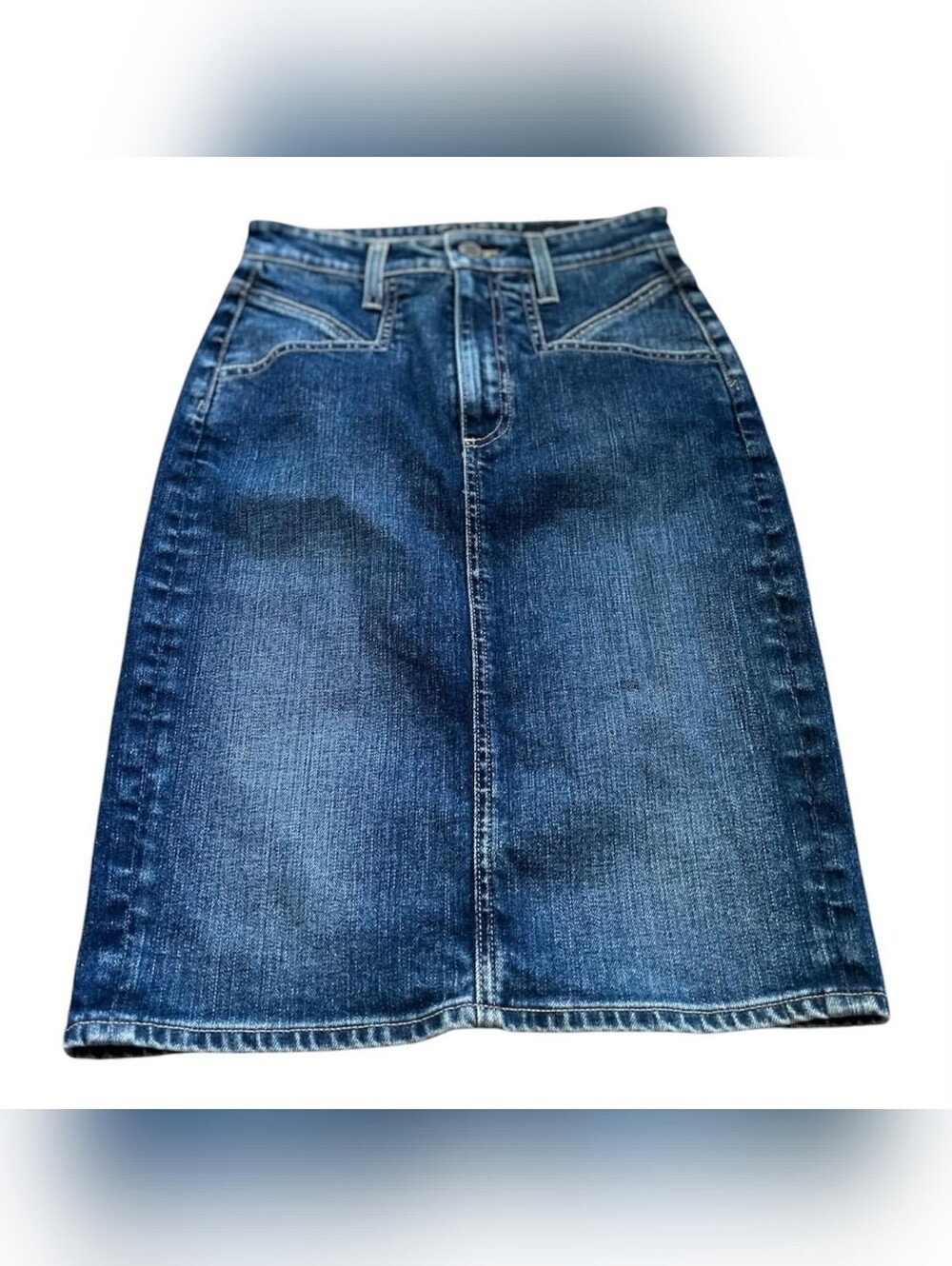 Ag Adriano Goldschmied Dark Blue Denim Pencil Skirt